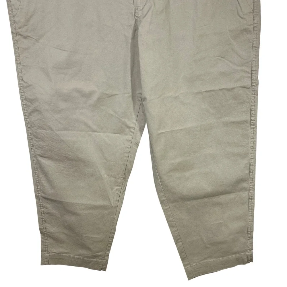 A New Day‎ Womens Khaki Chino Cropped Pants Size 8 Cotton Stretch Casual NWT